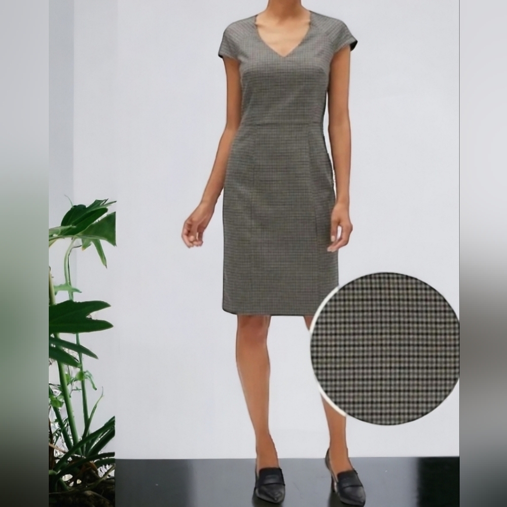 Banana Republic Women's Tattersall Sheath Dress Brown/black Multi-Plaid, Size 6